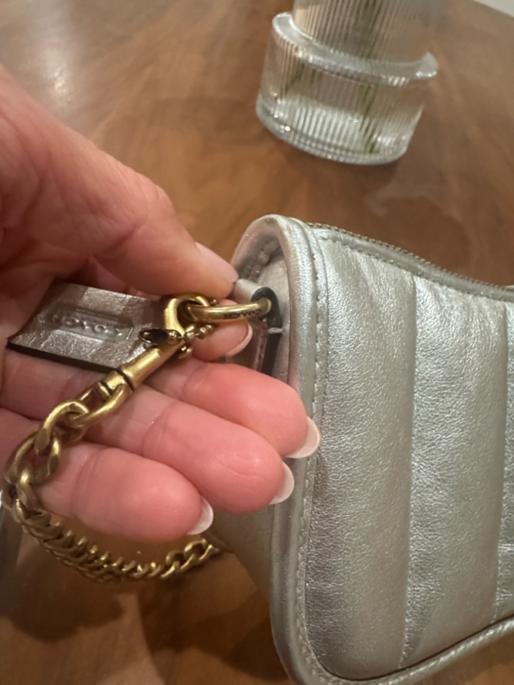 Coach Swinger 20 bag in silver - Picture 6 of 11